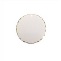 7/8" White Full Color Round Scalloped Edge Charm